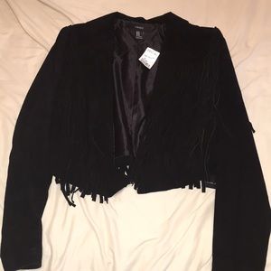 Black Suede Fringe Jacket